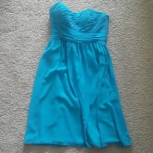 Donna Morgan strapless ruched chiffon dress